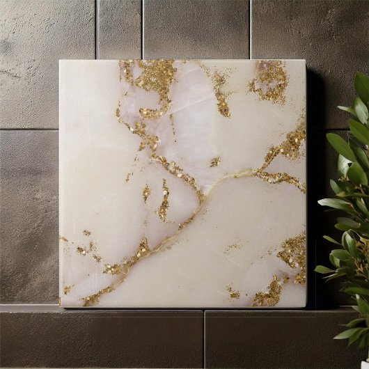 Weiße Goldmarmor-Glitzerfliesen ID1171a Fliese