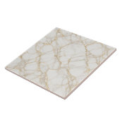 Weiße Goldmarmor Nahtlose Luxus Textur Fliese (Seite)