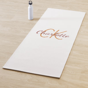 Weiße Goldmonogramm-Initialen Namensschrift Yogamatte