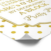 Weiße Goldpunkte dekorieren ein Blockspiel-Zeichen Poster (Ecke)