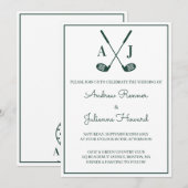 Weiße Golf-Hochzeit Einladung (Vorne/Hinten)