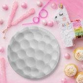 Weiße Golfball-Dimples-Design Pappteller (Party)