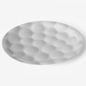 Weiße Golfball-Dimples-Design Pappteller (Schrägansicht)