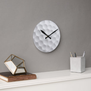 Weiße Golfball-Dimples-Design Runde Wanduhr