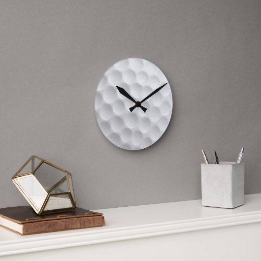 Weiße Golfball-Dimples-Design Runde Wanduhr (Büro)