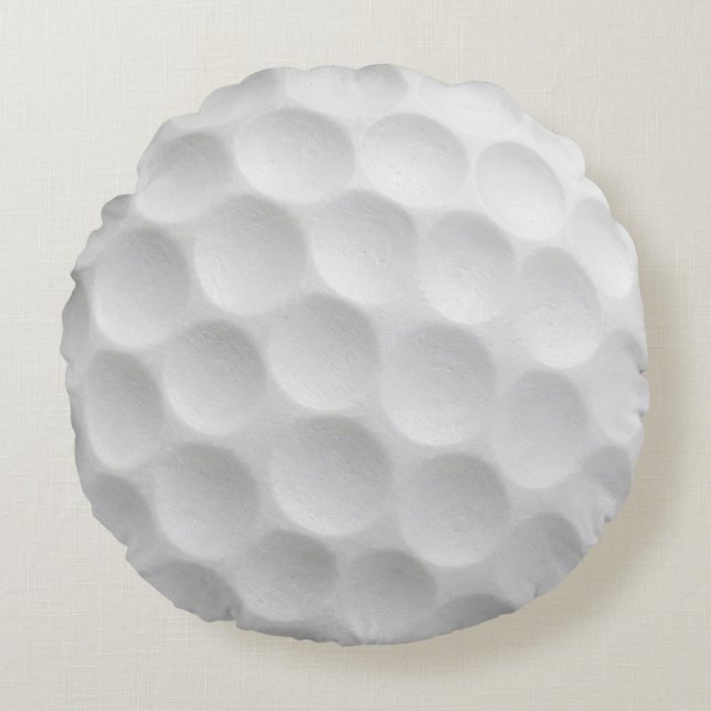 Weiße Golfball-Dimples-Design Rundes Kissen (Vorderseite)