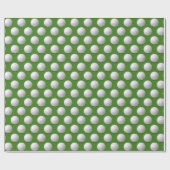 Weiße Golfbälle auf Grün Geschenkpapier (Flach)