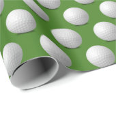 Weiße Golfbälle auf Grün Geschenkpapier (Rolleneckpunkt)