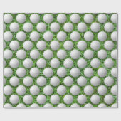 weiße Golfbälle auf grünem Gras Geschenkpapier (Flach)