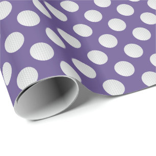 Weiße Golfbälle auf Ultra Violett Lila Geschenkpapier