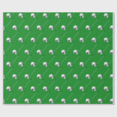 Weiße Golfbälle und Putter Geschenkpapier (Flach)