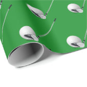 Weiße Golfbälle und Putter Geschenkpapier (Rolleneckpunkt)