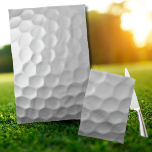 Weiße golfballstruktur mit dimpeln handtuch
