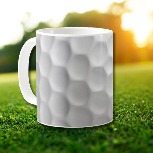 Weiße golfballstruktur mit dimpeln kaffeetasse
