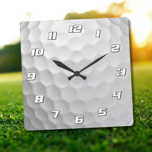 Weiße golfballstruktur mit dimpeln quadratische wanduhr