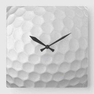 Weiße golfballstruktur mit dimpeln quadratische wanduhr