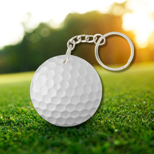 Weiße golfballstruktur mit dimpeln schlüsselanhänger