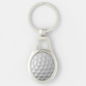 Weiße golfballstruktur mit dimpeln schlüsselanhänger (Vorderseite)