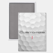 Weiße golfkugel mit strukturierter oberfläche und magnet (Vorderseite/Rückseite)