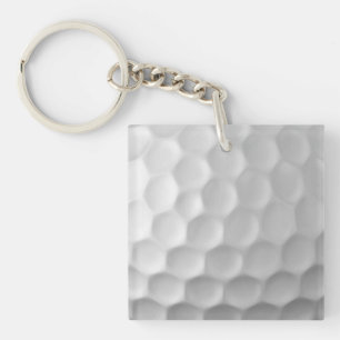 Weiße golfkugelförmige Textur mit Dellen Schlüsselanhänger