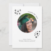 Weiße Graduierungsparty mit der Hand Einladung (Rückseite)