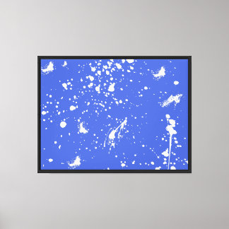 Weiße Grafik mit Farbspritzer-Fleck in Weiß Leinwanddruck