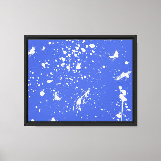Weiße Grafik mit Farbspritzer-Fleck in Weiß Leinwanddruck