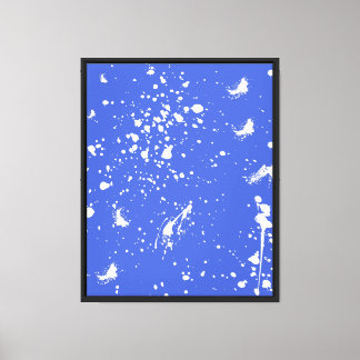 Weiße Grafik-Spritzer-Farbe Weiße Tintenflecken Leinwanddruck
