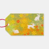 Weiße Gräser auf einer Wiese Geschenkanhänger (Rückseite Horizontal)