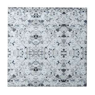 Weiße, grau-geometrische Keramik Fliese