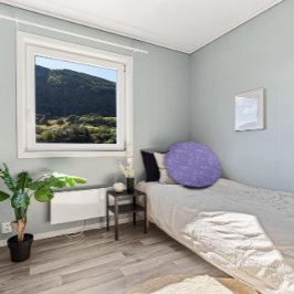 Weiße graue Blätter Rundes Kissen