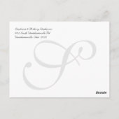 Weiße/graue Damaske Hochzeit Danke Karte 3 Fotos (Rückseite)