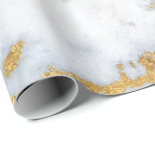 Weiße graue goldene glänzende Marmorierungbürst Geschenkpapier