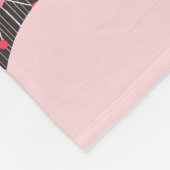 Weiße graue Herzen und Blume Blumenname Fleecedecke (Ecke)