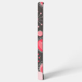 Weiße graue Herzen und Blume Blumenname Samsung Galaxy Hülle (Linke Seite)