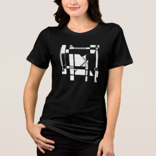 Weiße graue Kunst-Spielplatte geometrisch MCM-insp Tri-Blend Shirt