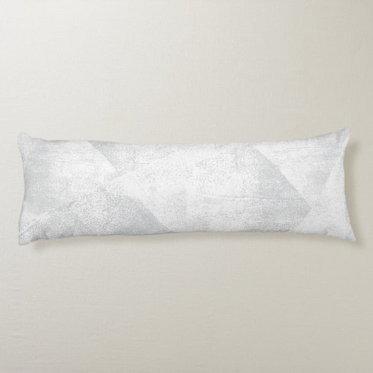 Weiße/graue minimale geometrische Textur Seitenschläferkissen (Rückseite)