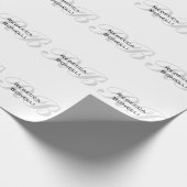 Weiße graue Monogramm-Name Anfangsbuchstaben schli Geschenkpapier (Ecke)