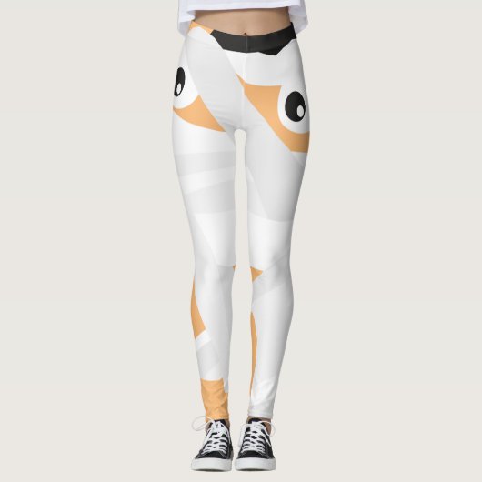 Weiße graue Mumie vergewaltigt halloween Leggings (Vorderseite)
