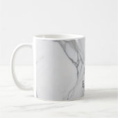 Weiße graue personalisierte Marmortextur Kaffeetasse (Links)