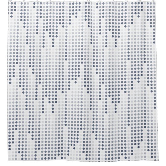 Weiße graue Polka-Punktmatrix Duschvorhang (Vorderseite)