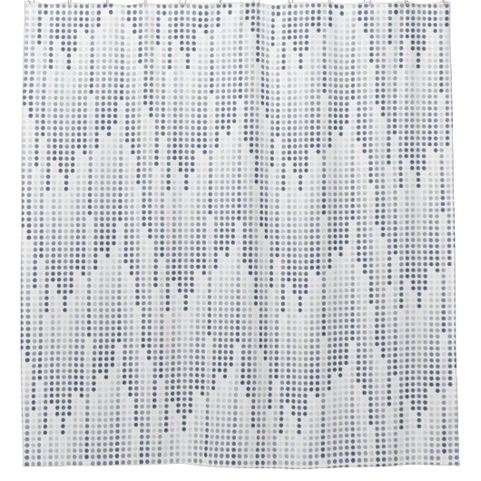 Weiße graue Polka-Punktmatrix Duschvorhang (Vorderseite)