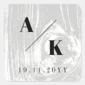 Weiße graue, rustikale Holzfaserstruktur Winterhoc Quadratischer Aufkleber (Vorderseite)