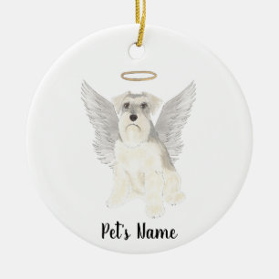 Weiße Graue Schnauzer Sympathie Gedenken Keramik Ornament