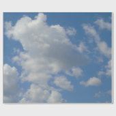 Weiße/graue Wolken und Blaue Himmelskörper Geschenkpapier (Flach)