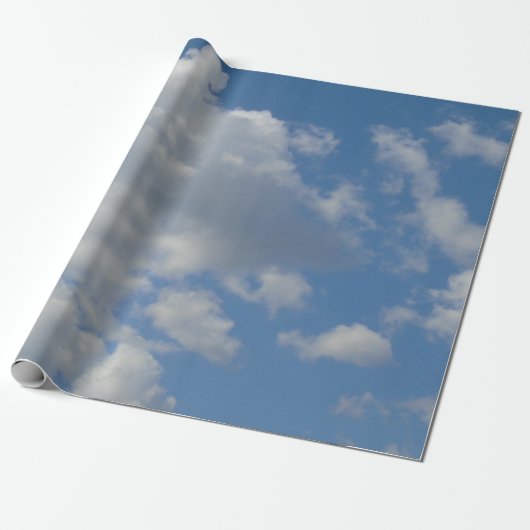 Weiße/graue Wolken und Blaue Himmelskörper Geschenkpapier (Ungerollt)