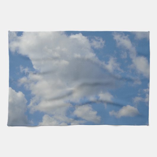 Weiße/graue Wolken und blaue Himmelskücher Handtuch (Horizontal)