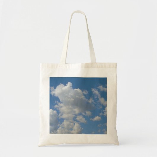 Weiße/graue Wolken und Blue Sky Tote Beutel Tragetasche (Vorne)