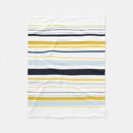 Weiße graugelbe Marineblau Streifen Fleecedecke
