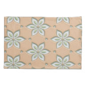 Weiße, gravierte Blume auf Bräune Kissenbezug (Rückseite)